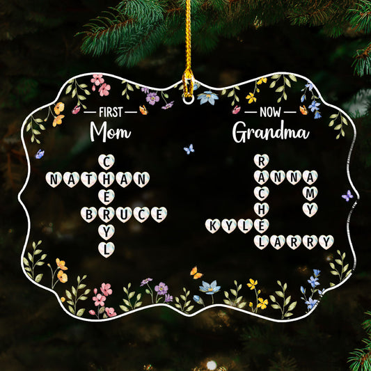 From Mom To Grandma Crossword - Personalized Custom Acrylic Ornament