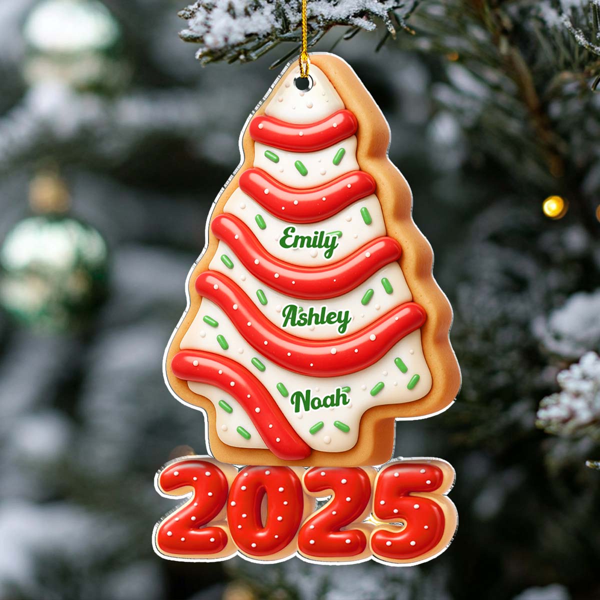 Family Memories Are Sweet As Cake - Personalized Custom 3D Effect Acrylic Ornament
