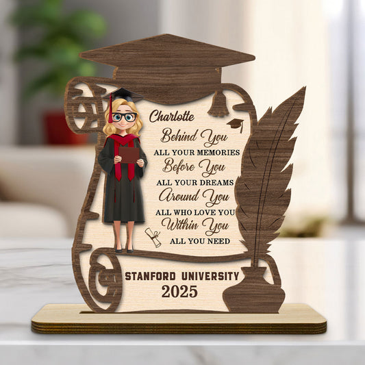 All Your Dreams Come True - Personalized Custom 2-Layer Wood Plaque With Flat Base