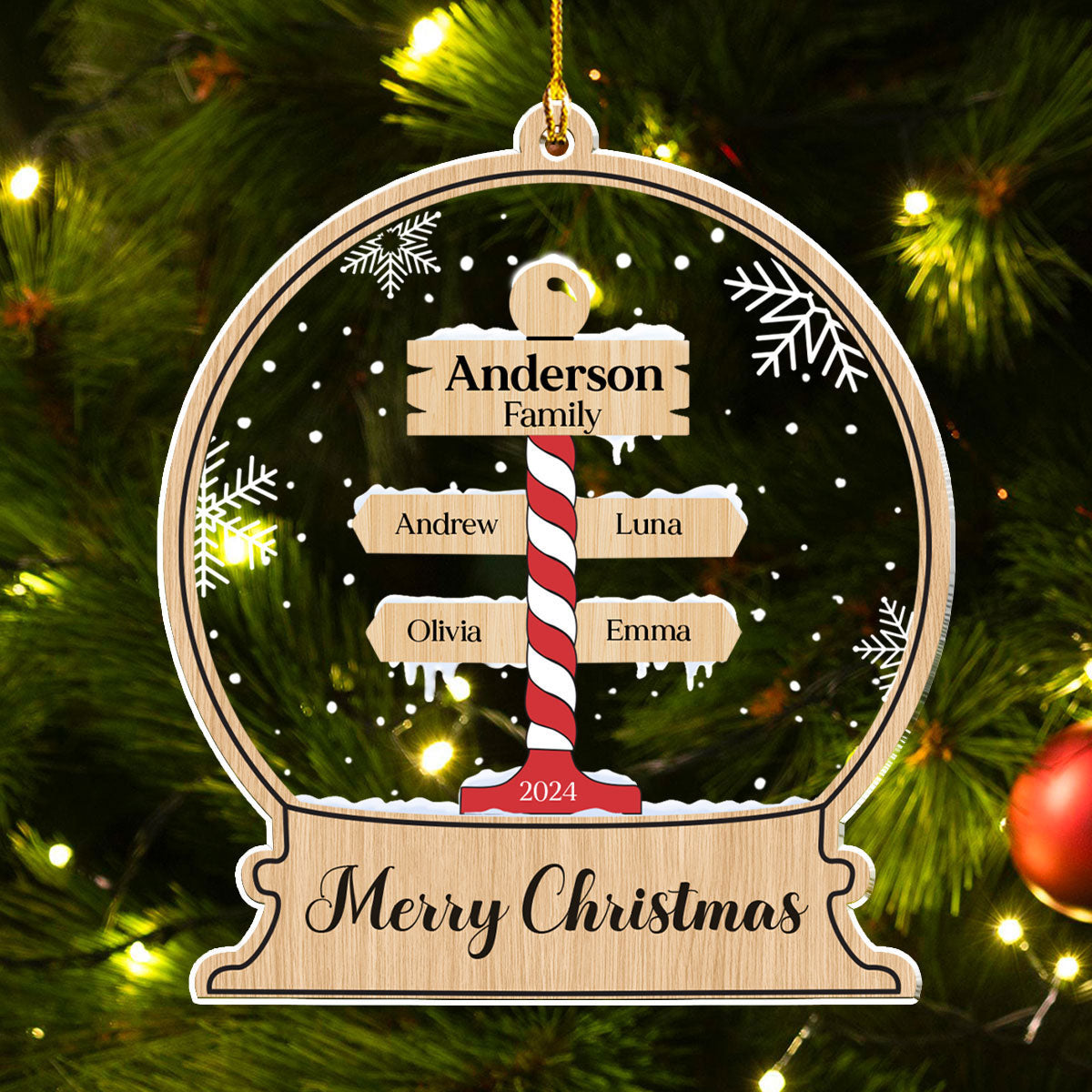 Merry Christmas - Personalized Custom Acrylic Ornament