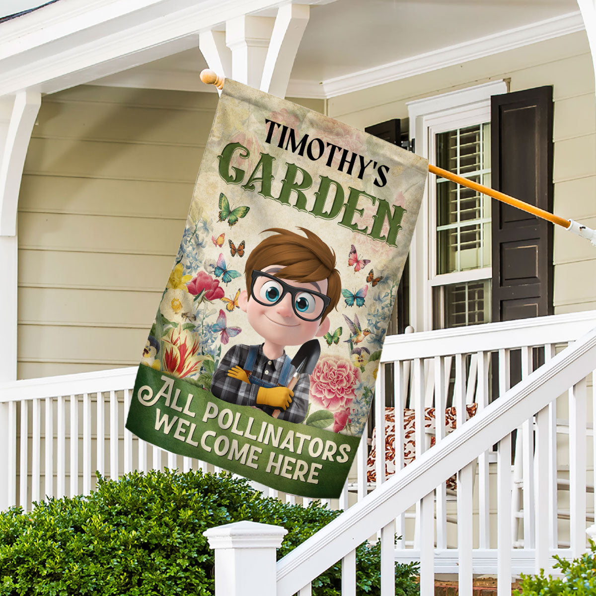 Welcome Here All Pollinators - Personalized Custom Flag