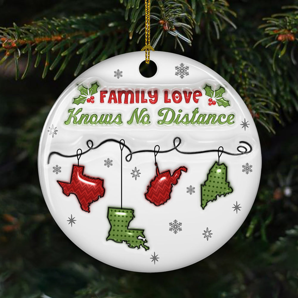 Family Love Does Not Need A Reason - Personalized Custom 3D Inflated Effect Ceramic Ornament