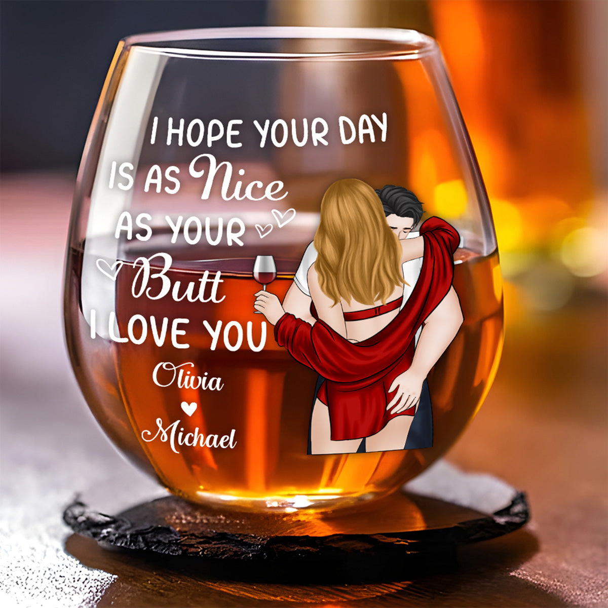 Nice Day - Personalized Custom Wine Glass