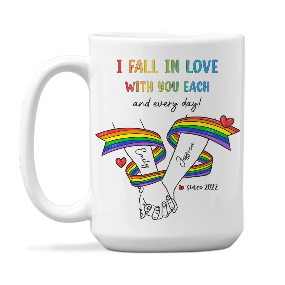 Love Grows Stronger Each Day - Personalized Custom Coffee Mug