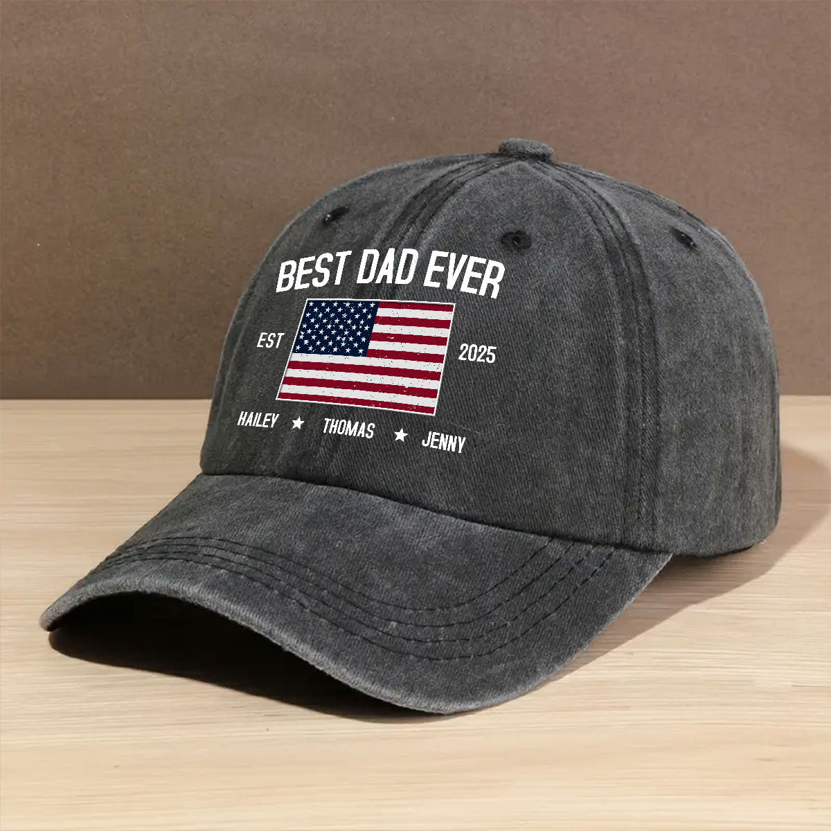 Dad Life Vibes - Personalized Custom Vintage Washed Denim Cap