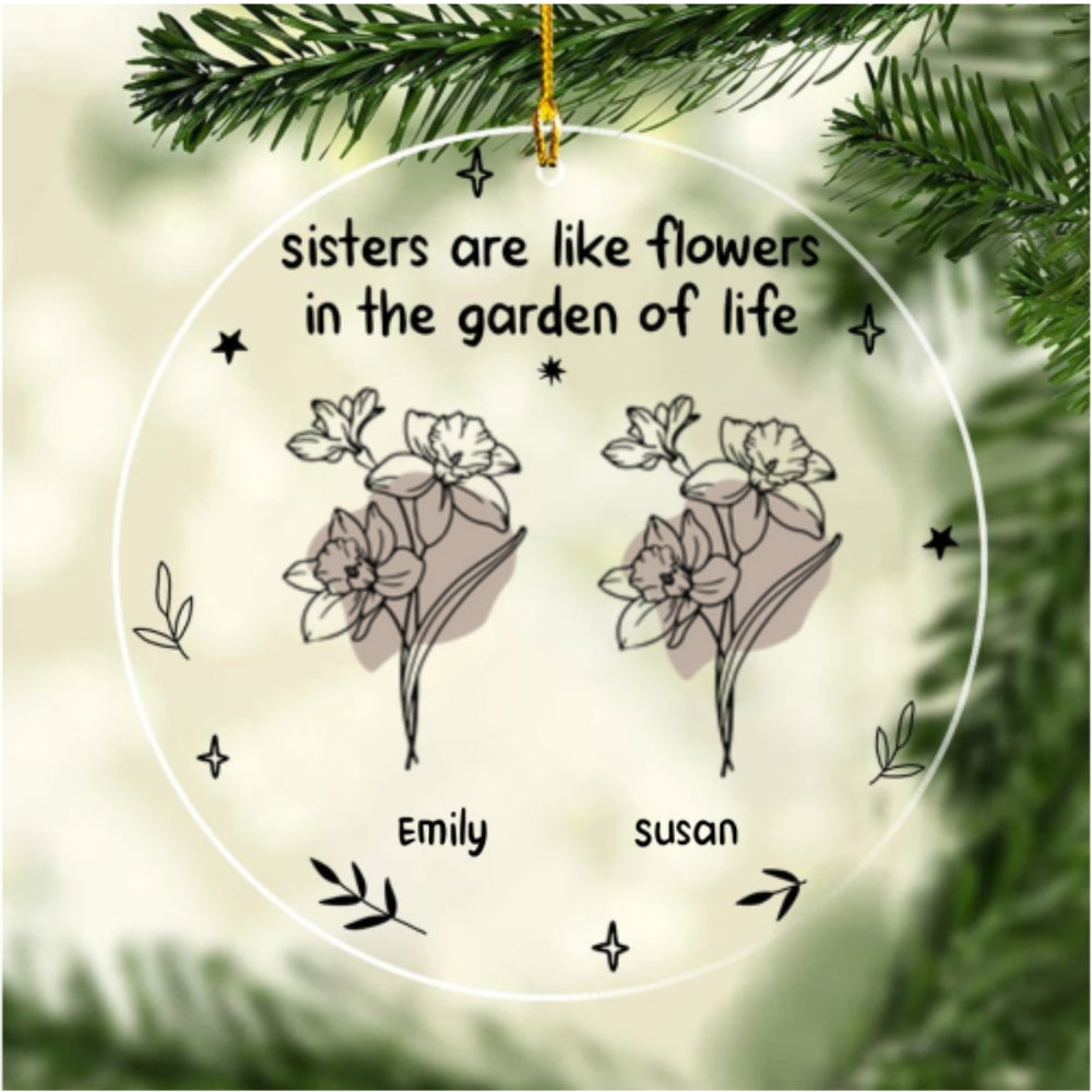 Flowers In The Garden Of Life - Personalized Custom Acrylic Ornament
