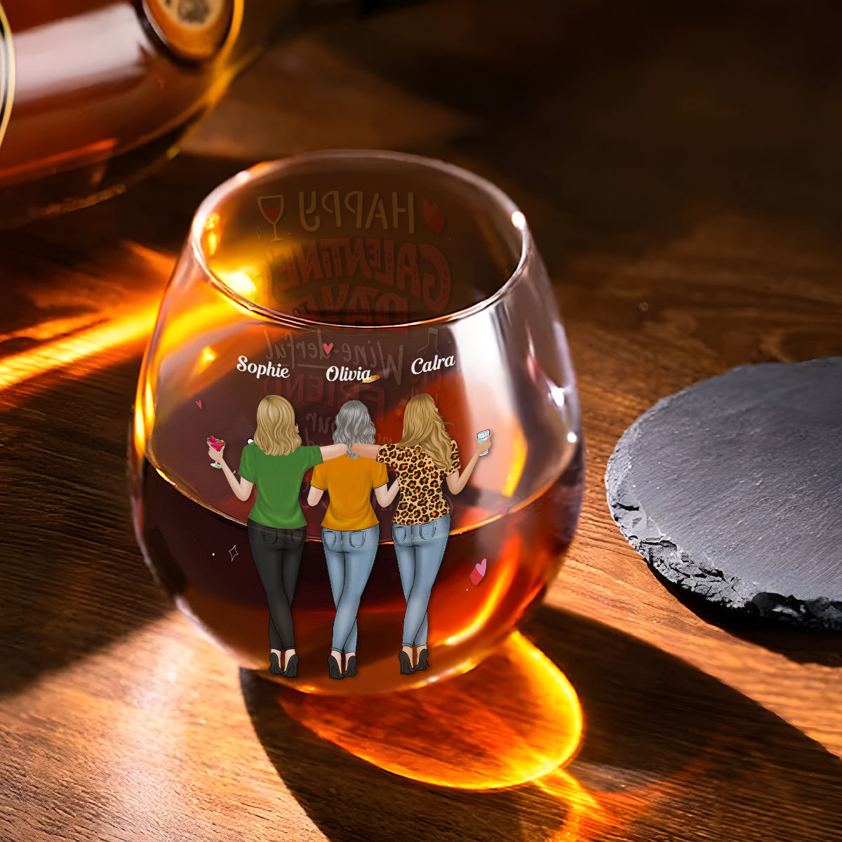 Cheers To Friendship - Personalized Custom Wine Glass