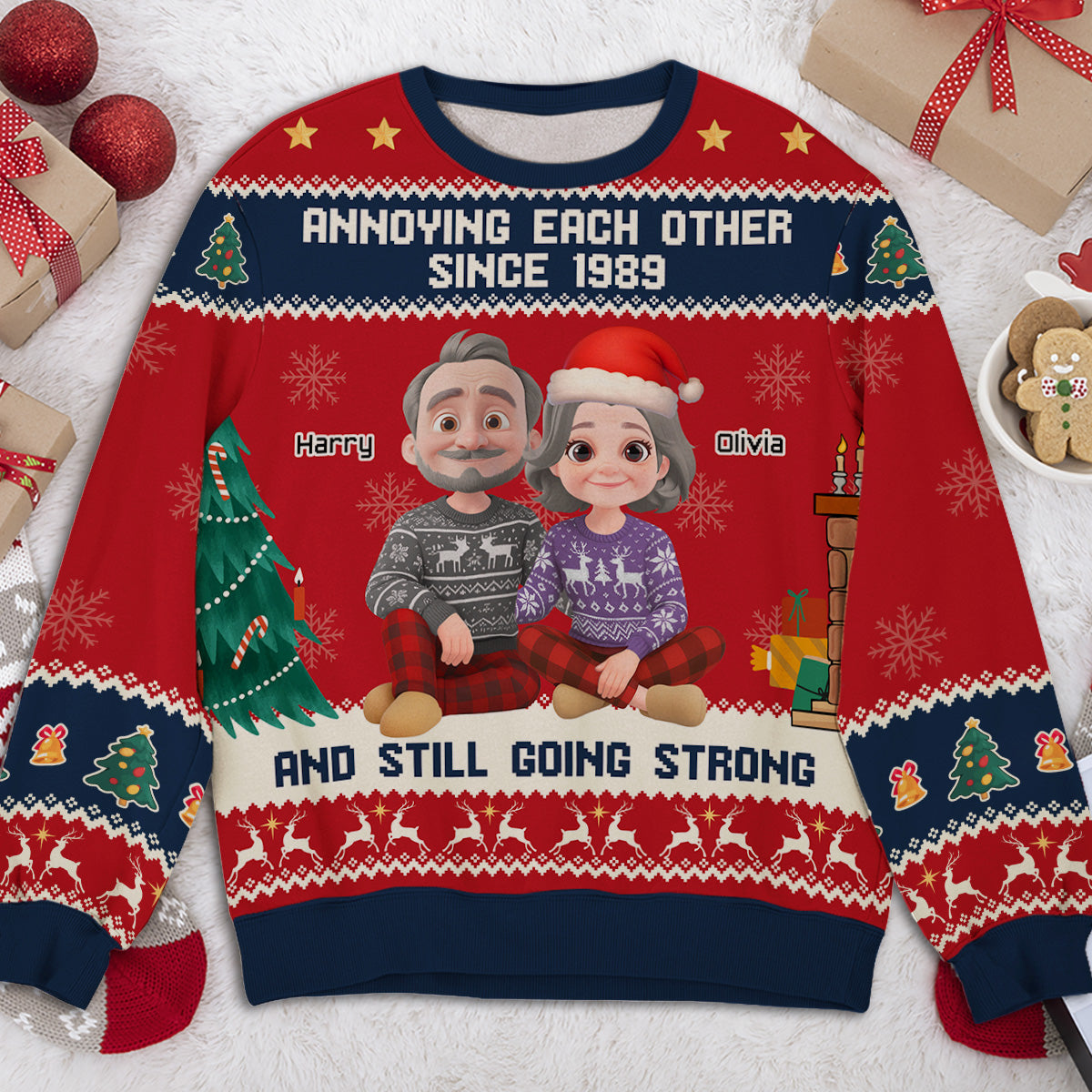 Annoying Each Other Christmas - Personalized Custom All-Over-Print Sweatshirt
