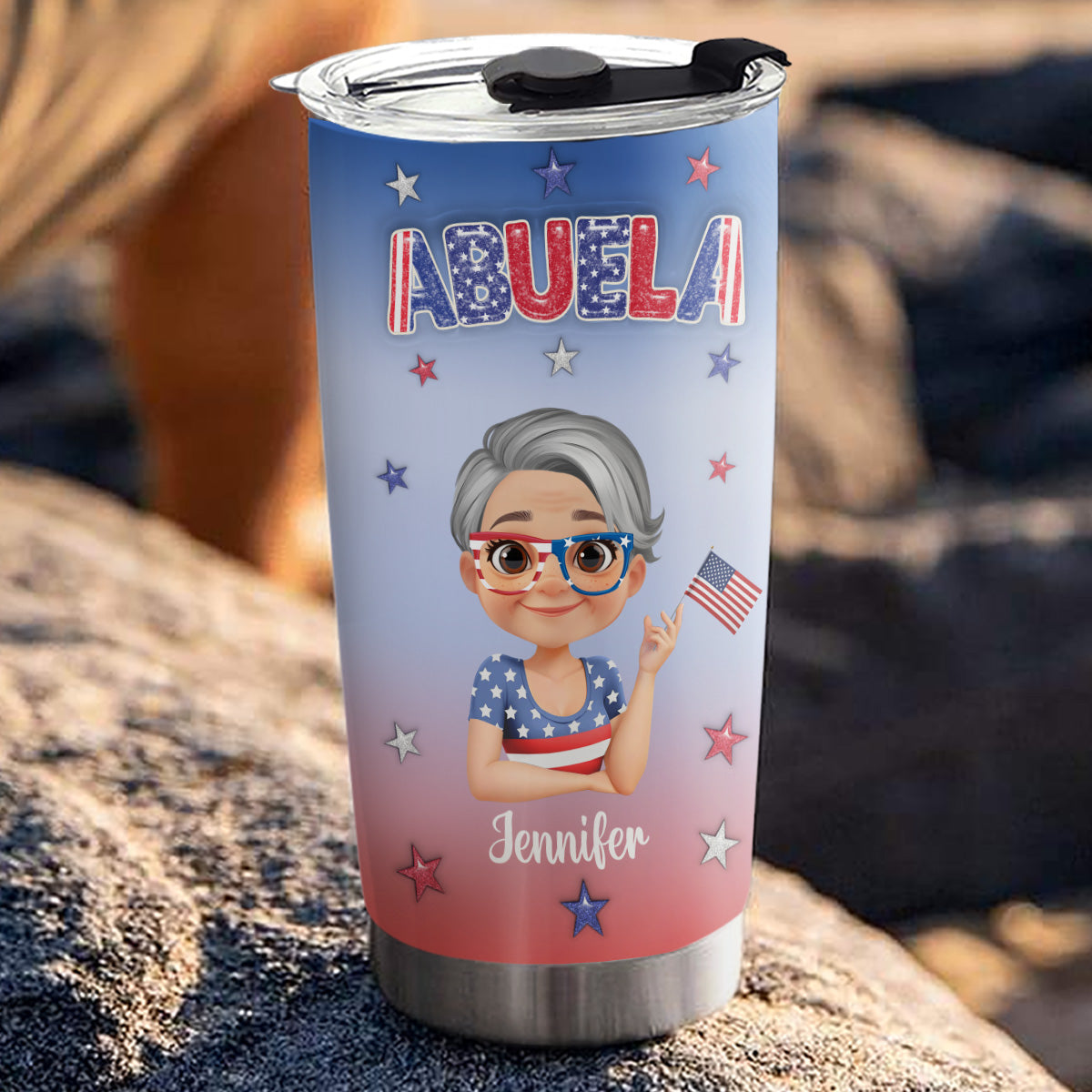 Proud Grandma - Personalized Custom 3D Inflated Effect Tumbler