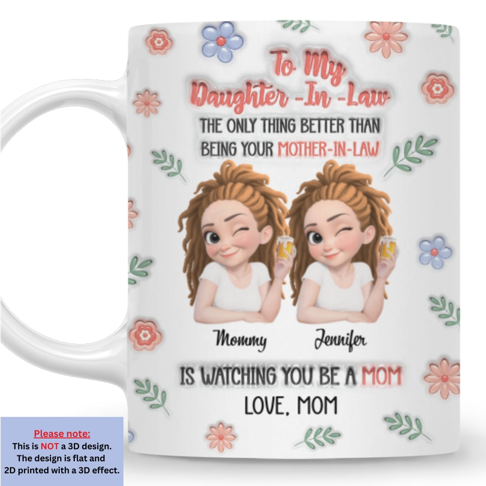 Love Watching You Be A Mom - Personalized Custom 3D Inflated Effect Mug