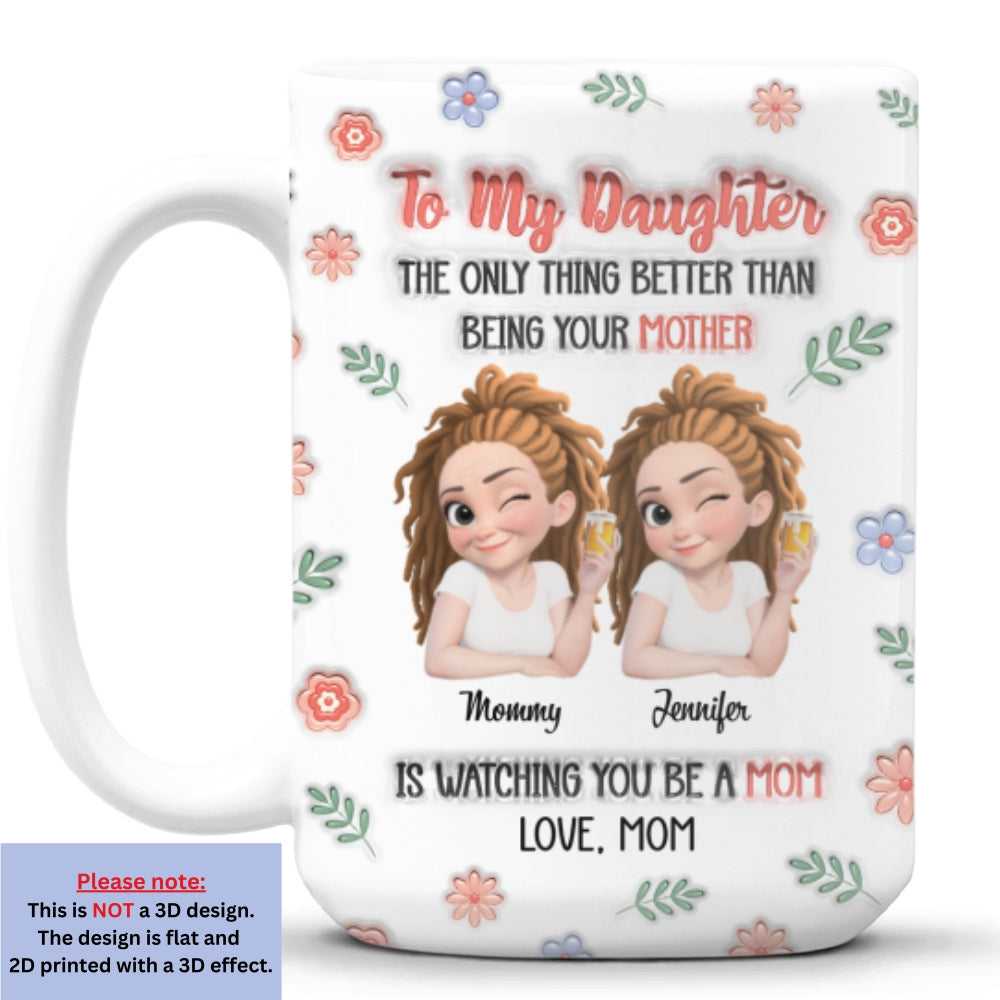 Love Watching You Be A Mom - Personalized Custom 3D Inflated Effect Mug
