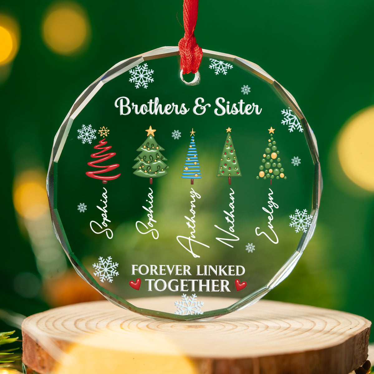 When Siblings Go to Therapy Together - Personalized Custom Glass Ornament