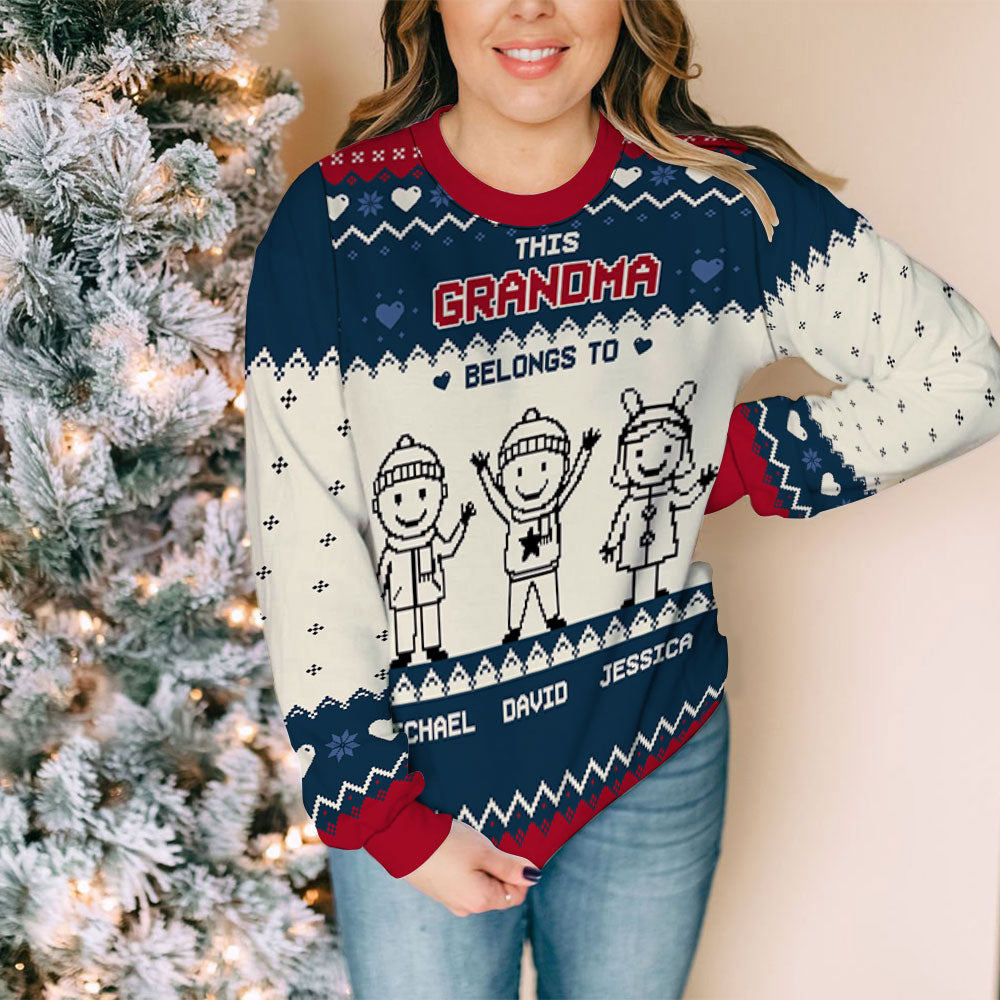 This Grandma Mom Belongs To - Personalized Custom All-Over-Print Sweatshirt