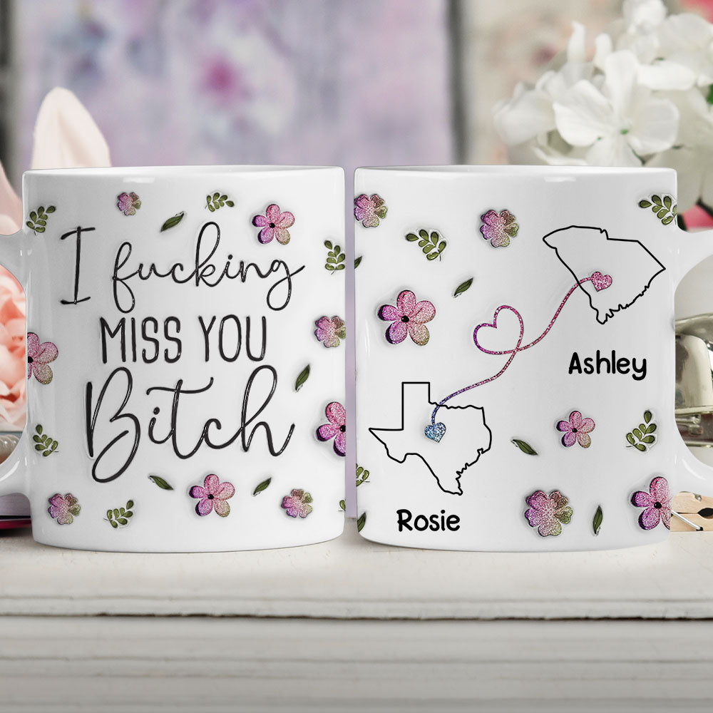 I Miss You My Bestie Version 2 - Personalized Custom 3D Inflated Effect Mug