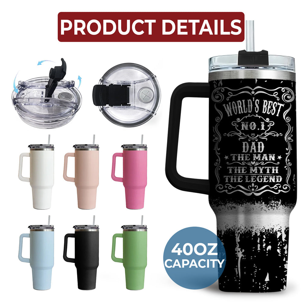 The Man, The Myth, The Legend- Personalized Custom Engraved 40oz Tumbler With Handle