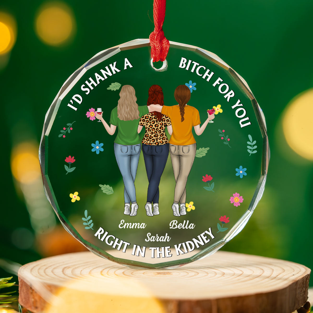 My Favorite Besties - Personalized Custom Glass Ornament