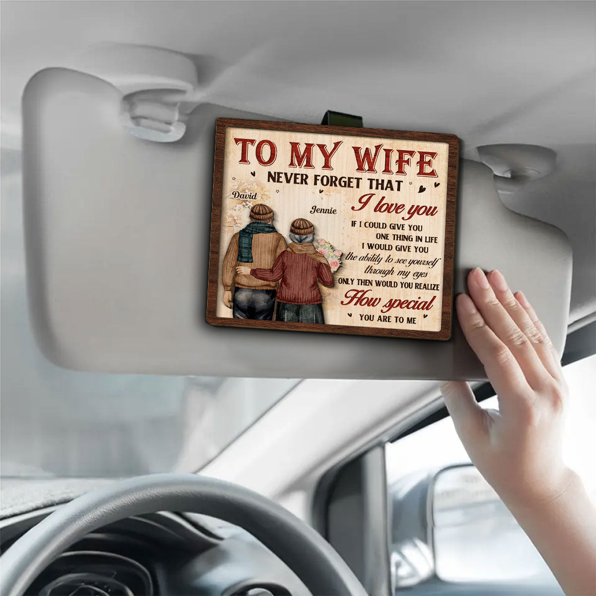 To My Wife - Personalized Custom Car Visor Clip