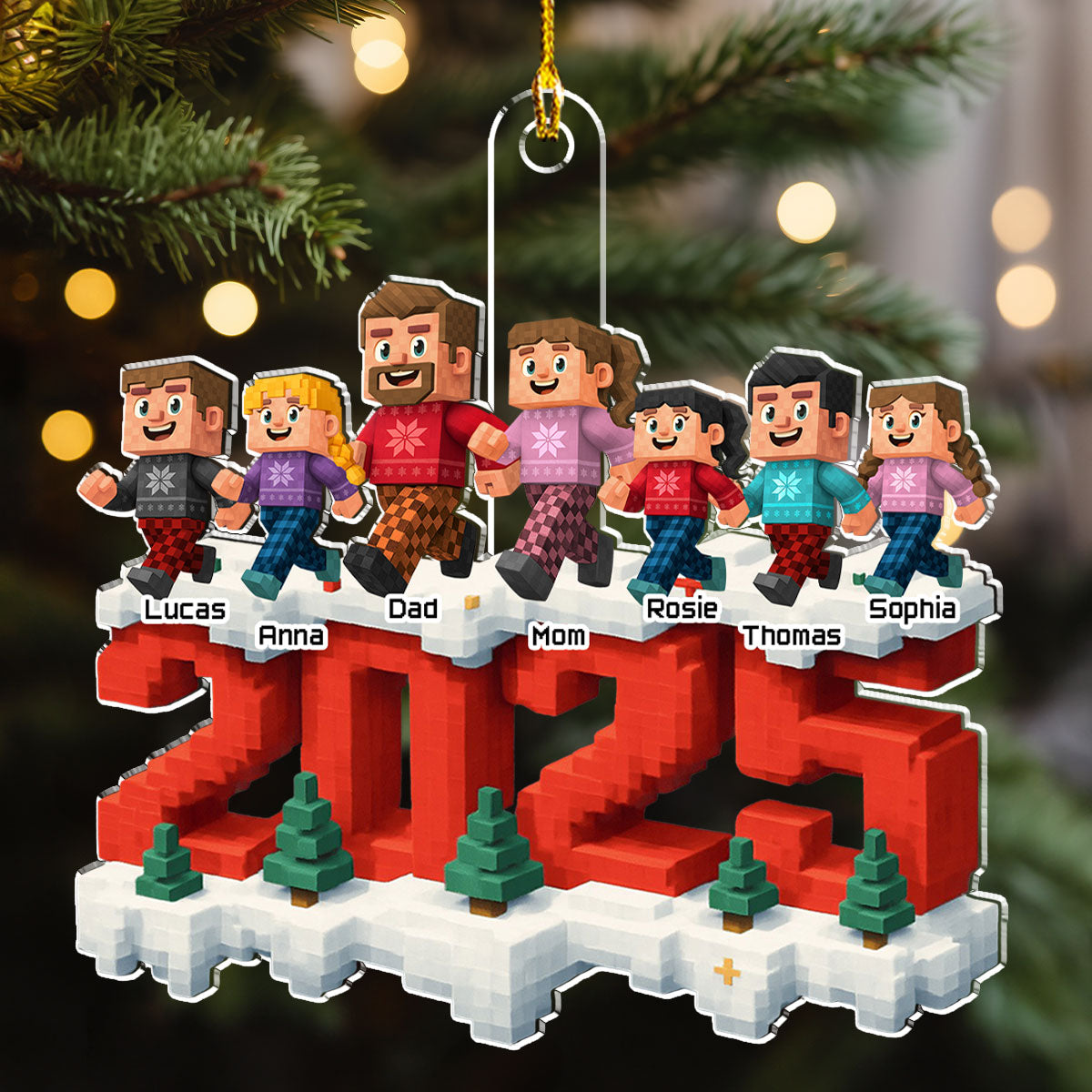 Us In This Year Extended Version - Personalized Custom 3D Effect Acrylic Ornament