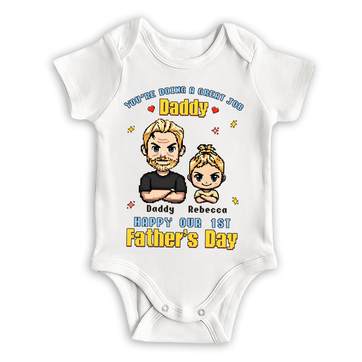 Father And Baby - Personalized Custom Baby Onesie