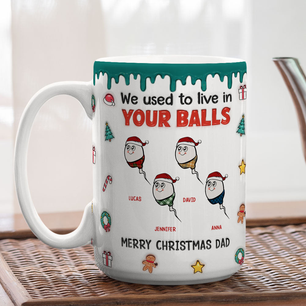 We Used To Lived In Your Balls Merry Christmas - Personalized Custom 3D Inflated Effect Mug