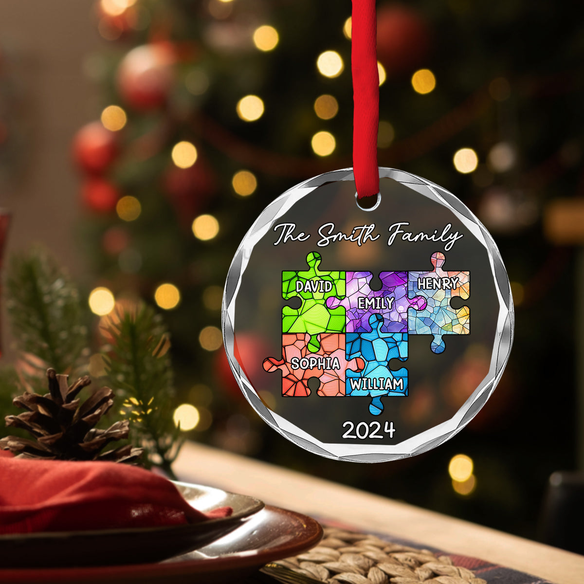 The Bond Never Broken - Personalized Custom Glass Ornament