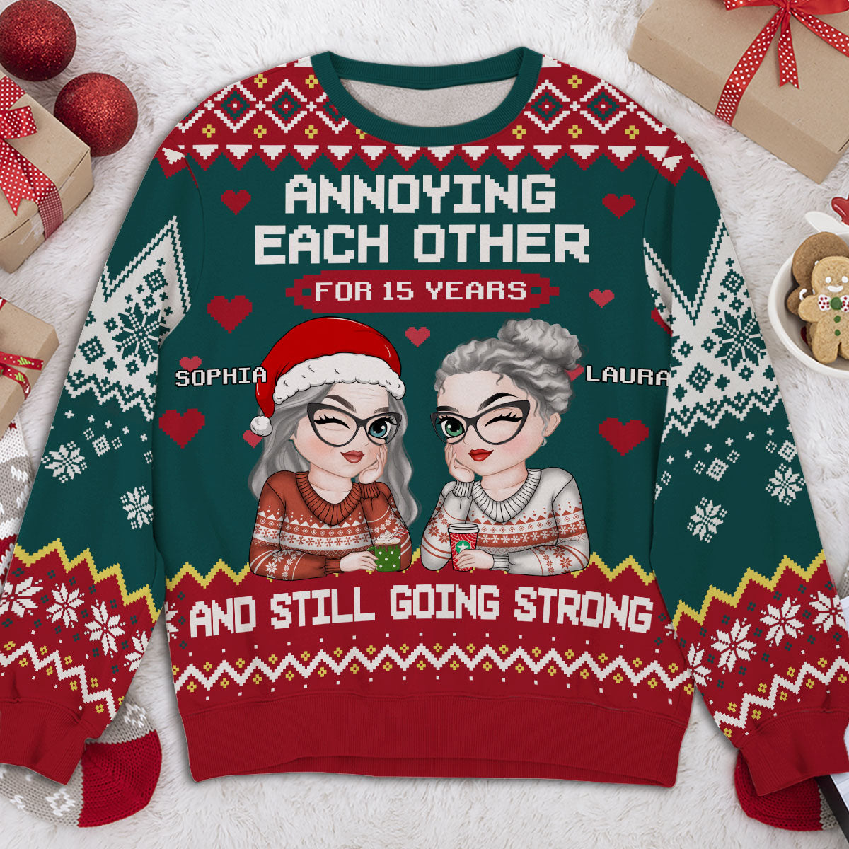 Besties Annoying Each Other - Personalized Custom All-Over-Print Sweatshirt