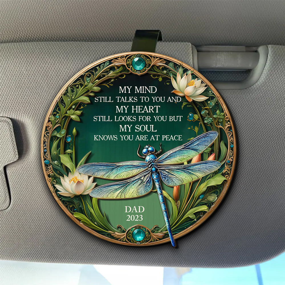 My Mind My Heart My Soul Dragonfly - Personalized Custom Car Visor Clip