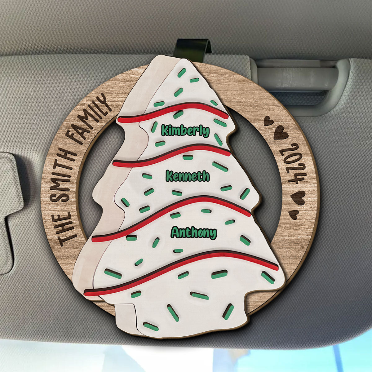 Oh Family Tree Cake - Personalized Custom Car Visor Clip