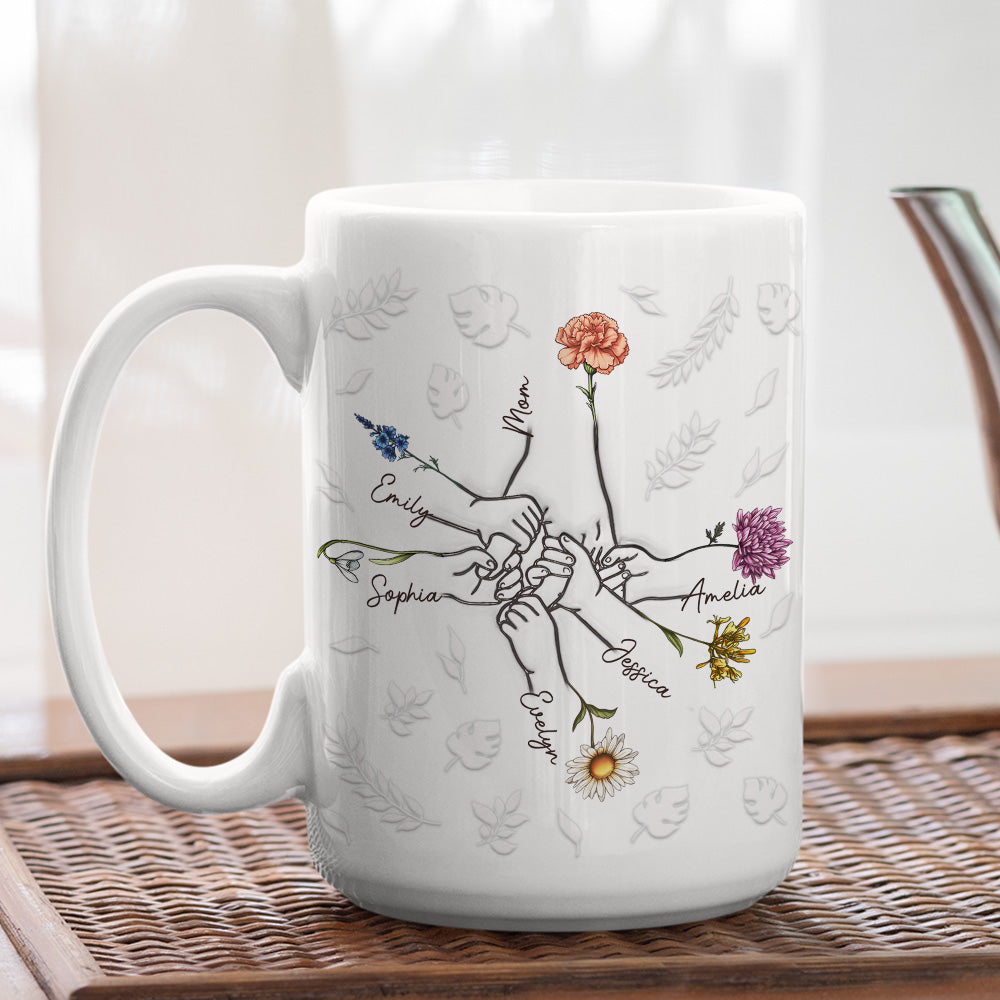 Hand In Hand, Heart In Heart - Personalized Custom 3D Inflated Effect Mug
