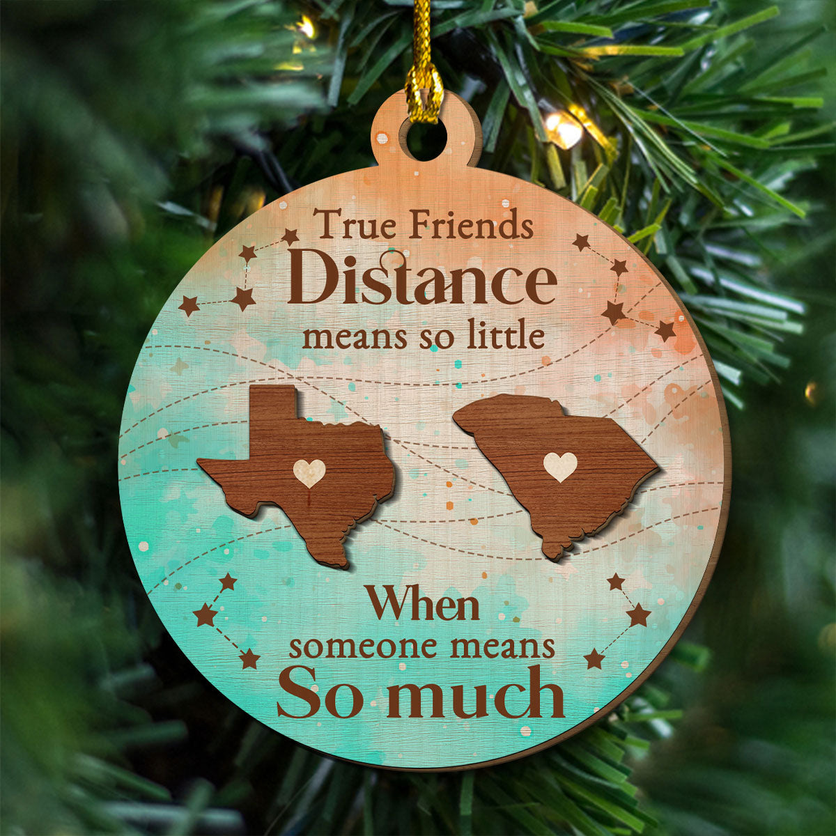 True Friendship Resists Time - Personalized Custom Freeshape 2-Layered Wood Ornament