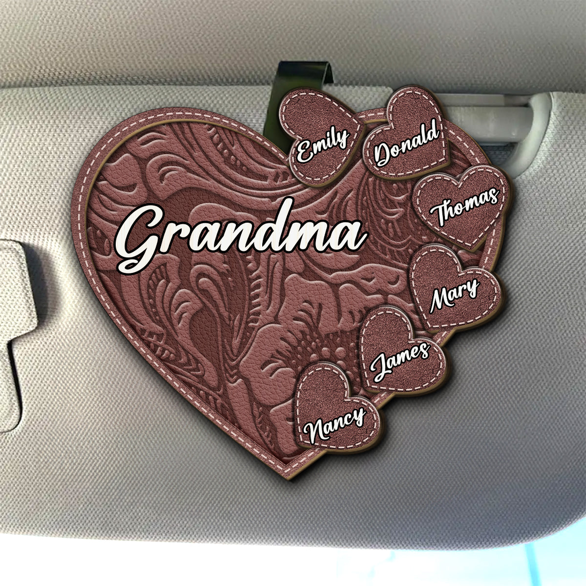 Grandma Belongs To Grandkids - Personalized Custom Car Visor Clip