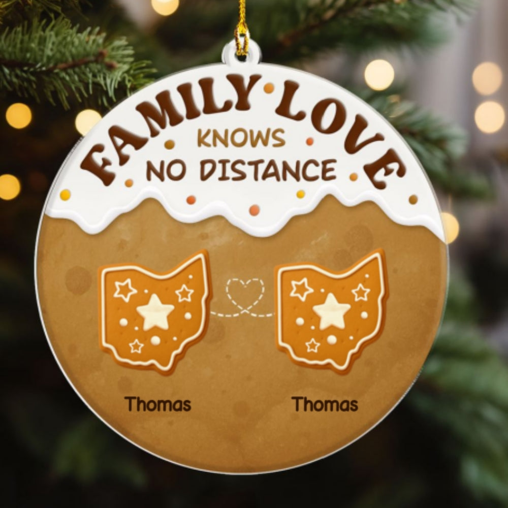 Connected By Hearts - Personalized Custom Acrylic Ornament