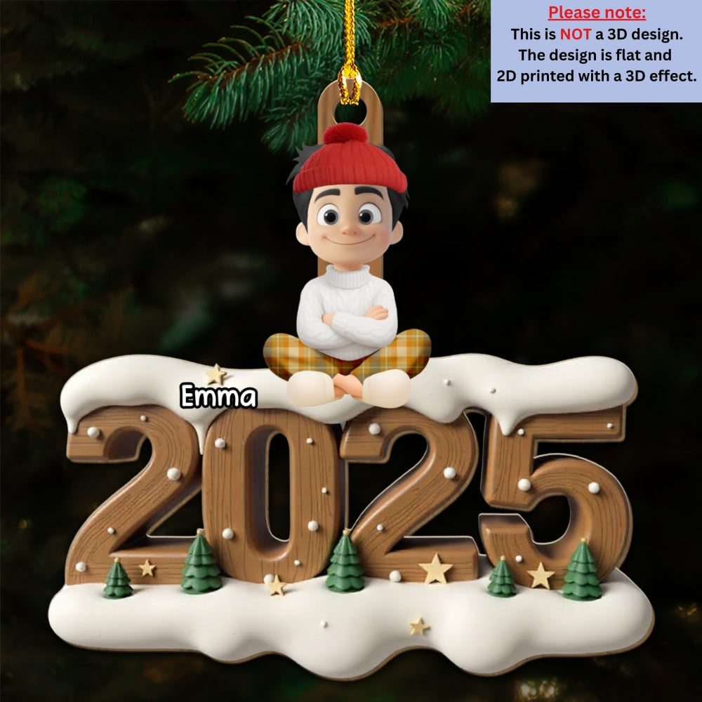 My Grand Babies This Year Onwards - Personalized Custom 3D Effect Wood Ornament