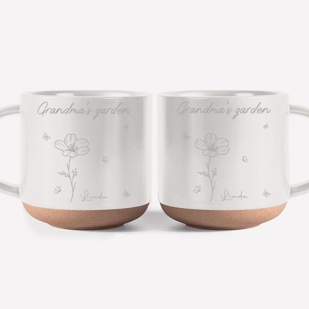 Nana Garden - Personalized Custom Engraved Pottery Mug
