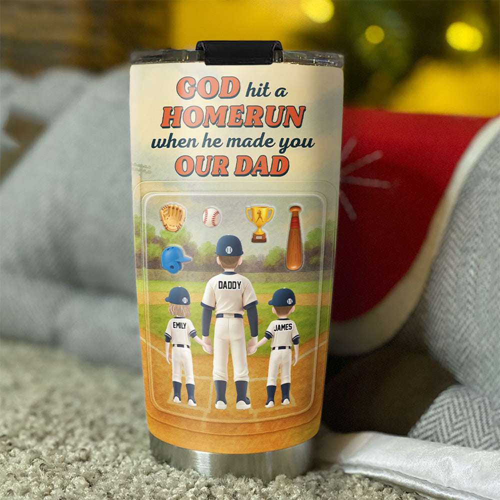 God Made A Home Run - Personalized Custom Tumbler