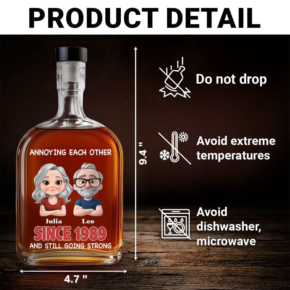 Love Forever - Personalized Custom Spirits Decanter