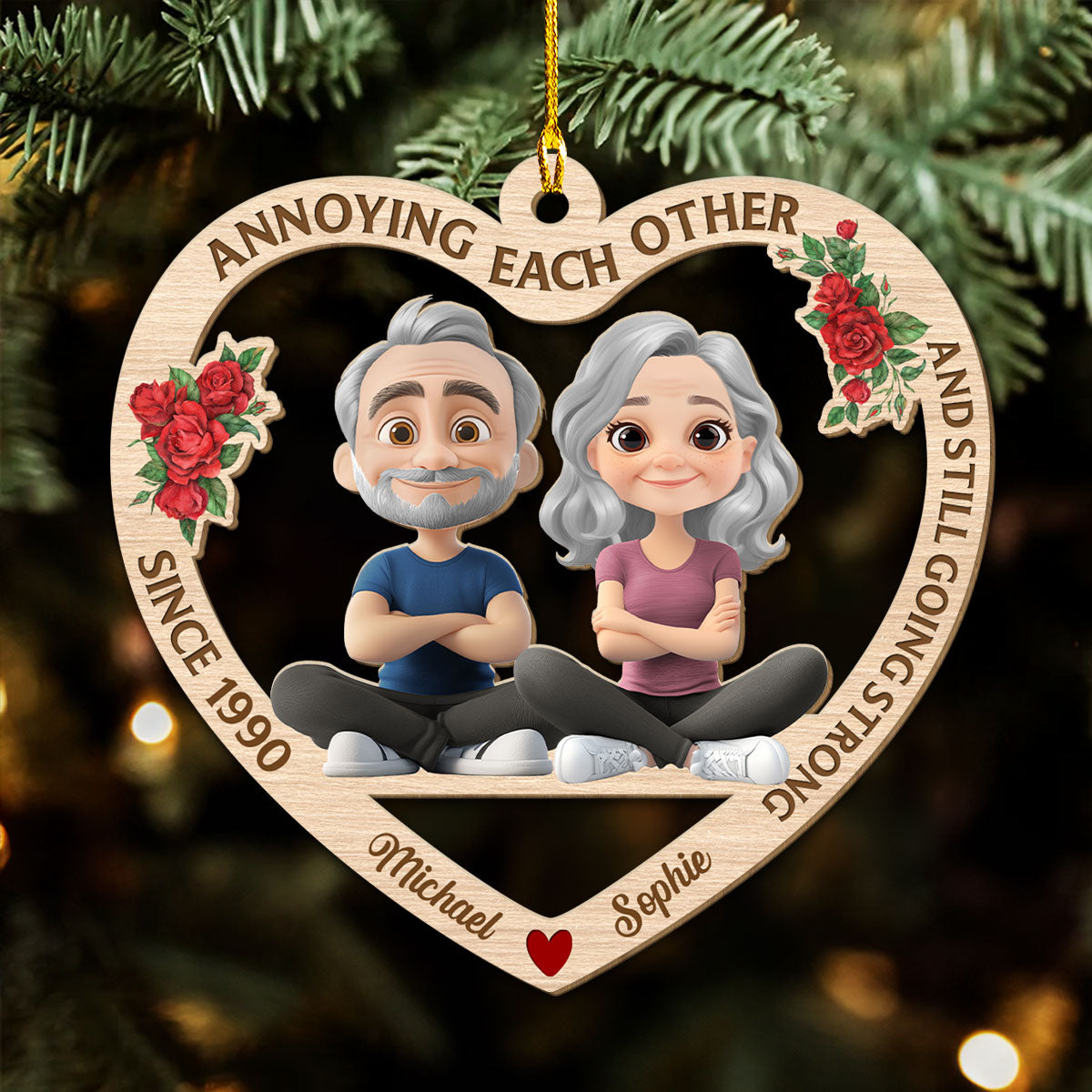 Eternal Love - Personalized Custom Wood Ornament