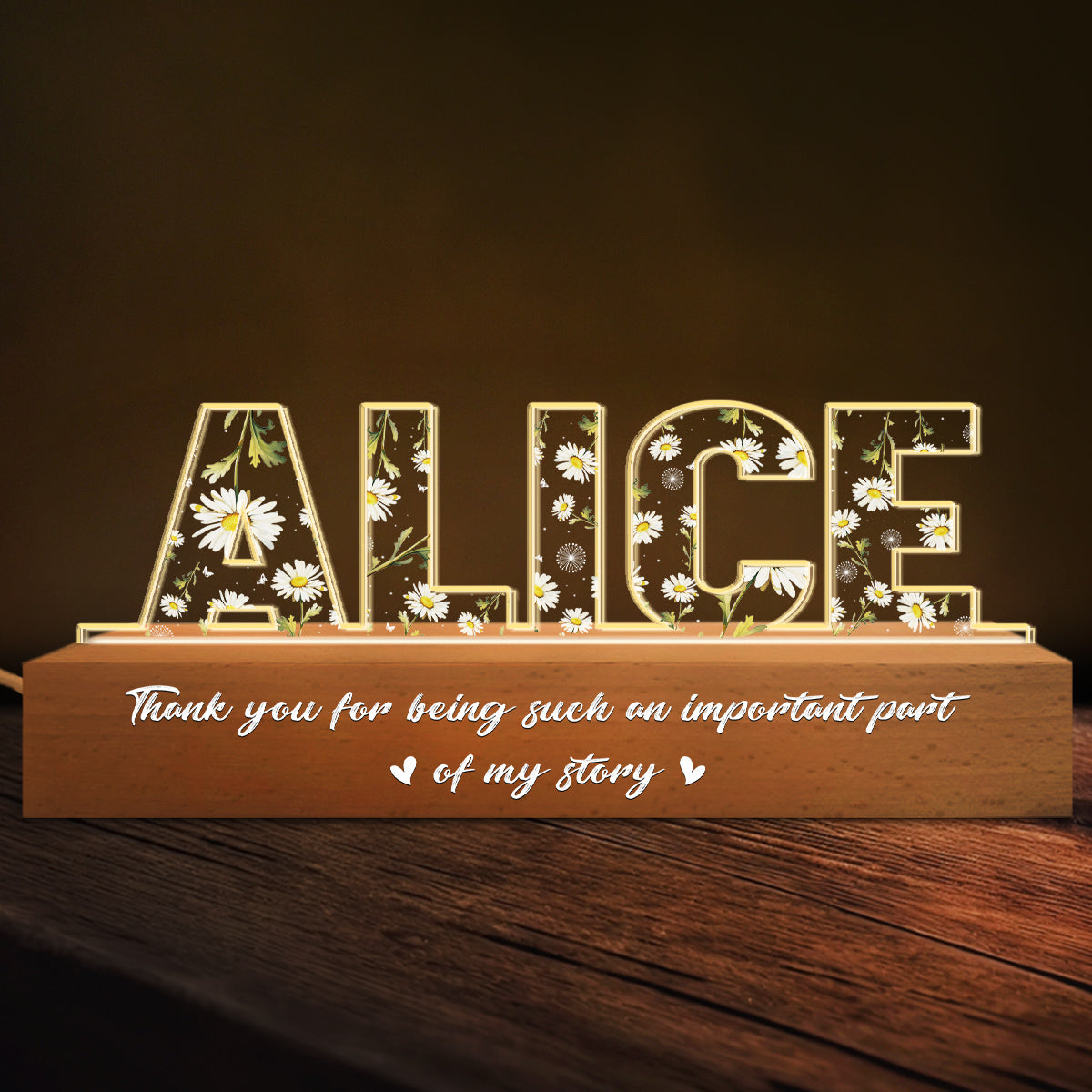 Thank You For Being Such An Important Part Of My Story - Personalized Custom Acrylic Letters 3D LED Night Light