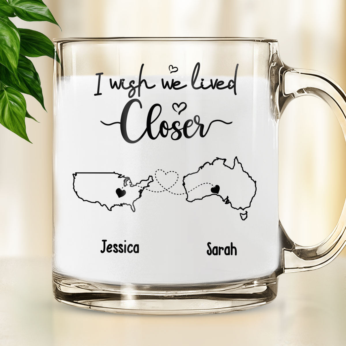 I Wish We Lived Closer Country Version - Personalized Custom Glass Mug