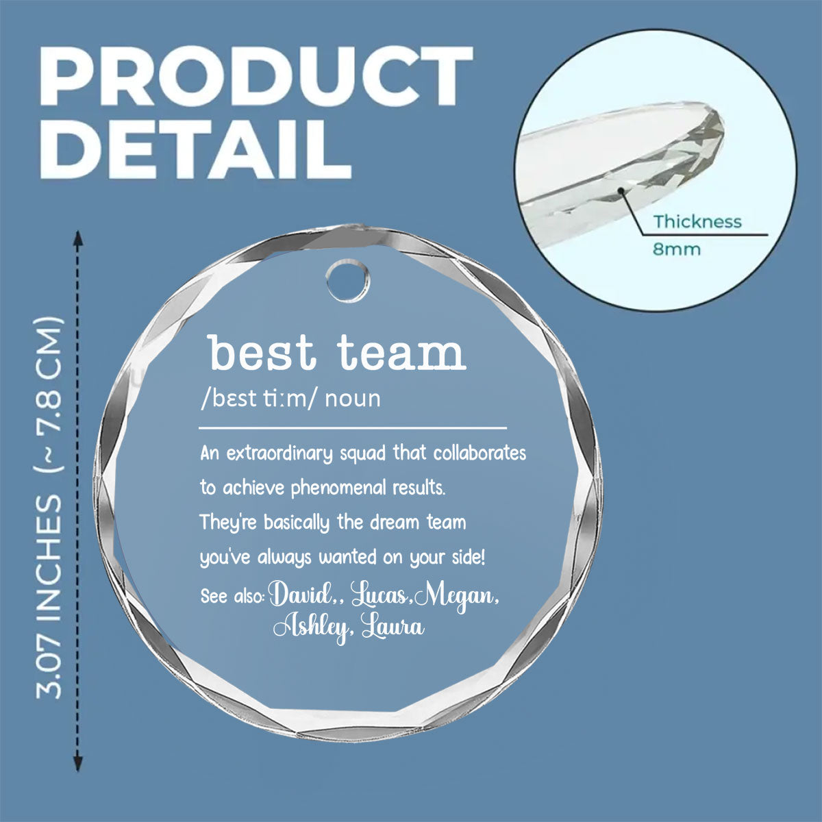 We Are One Epic Team - Personalized Custom Glass Ornament