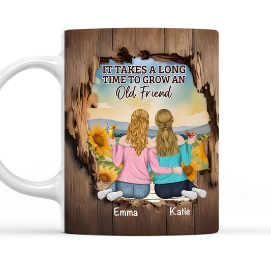 Friendship Is A Journey That Lasts A Lifetime - Personalized Custom Coffee Mug