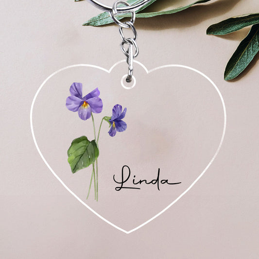 Friends Are Flowers That Never Fade - Personalized Custom Acrylic Keychain