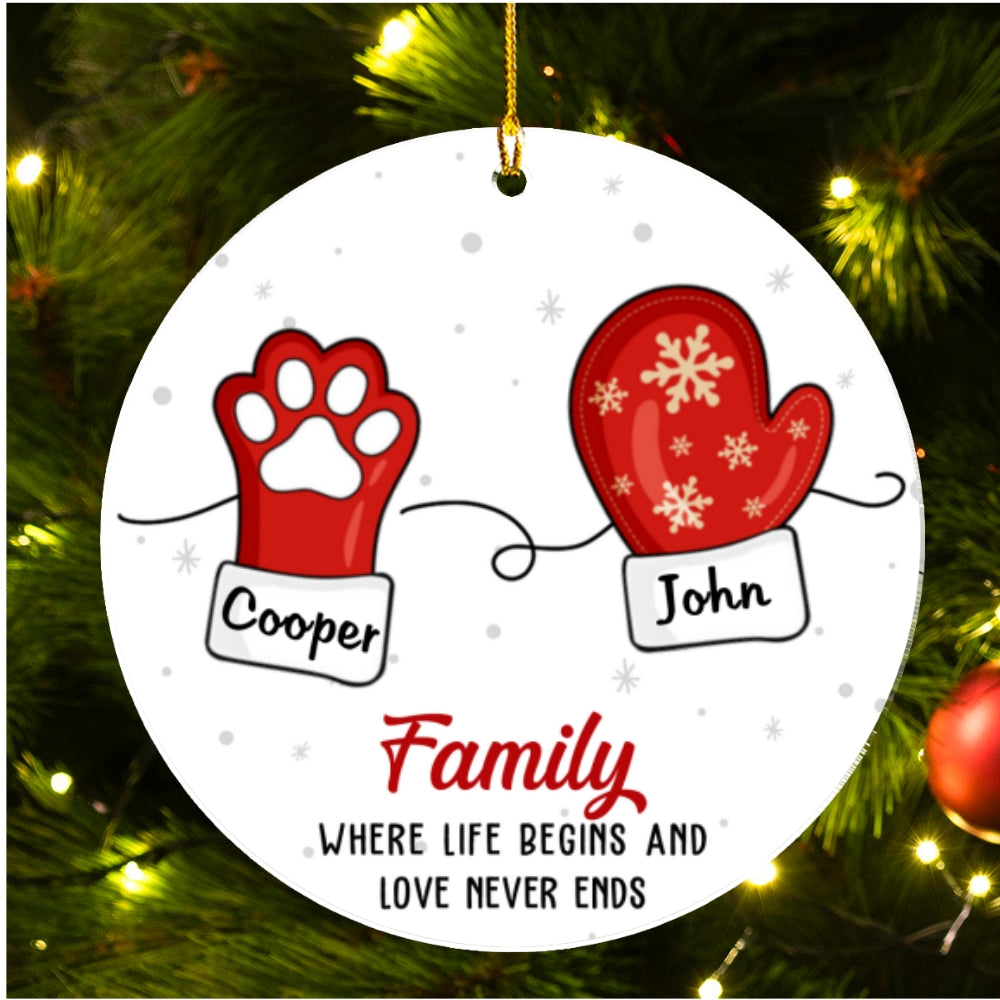 Family Where Life Begins And Love Never Ends - Personalized Custom Acrylic Ornament