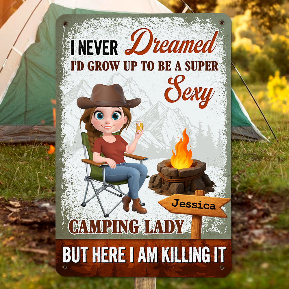 Just Crushing This Camping Life - Personalized Custom Metal Sign