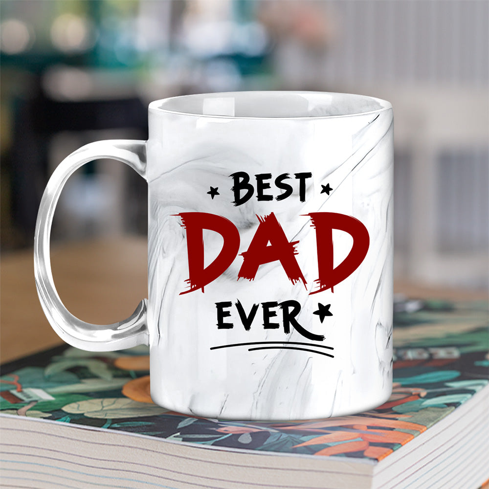 Best Daddy Ever - Personalized Custom Grey Marble Mug