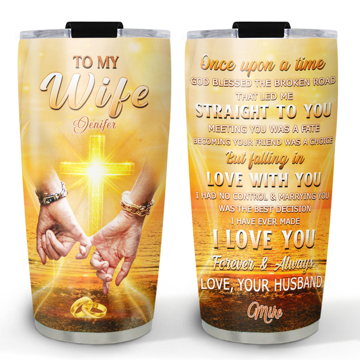 God Blessed You And Me - Personalized Custom Tumbler