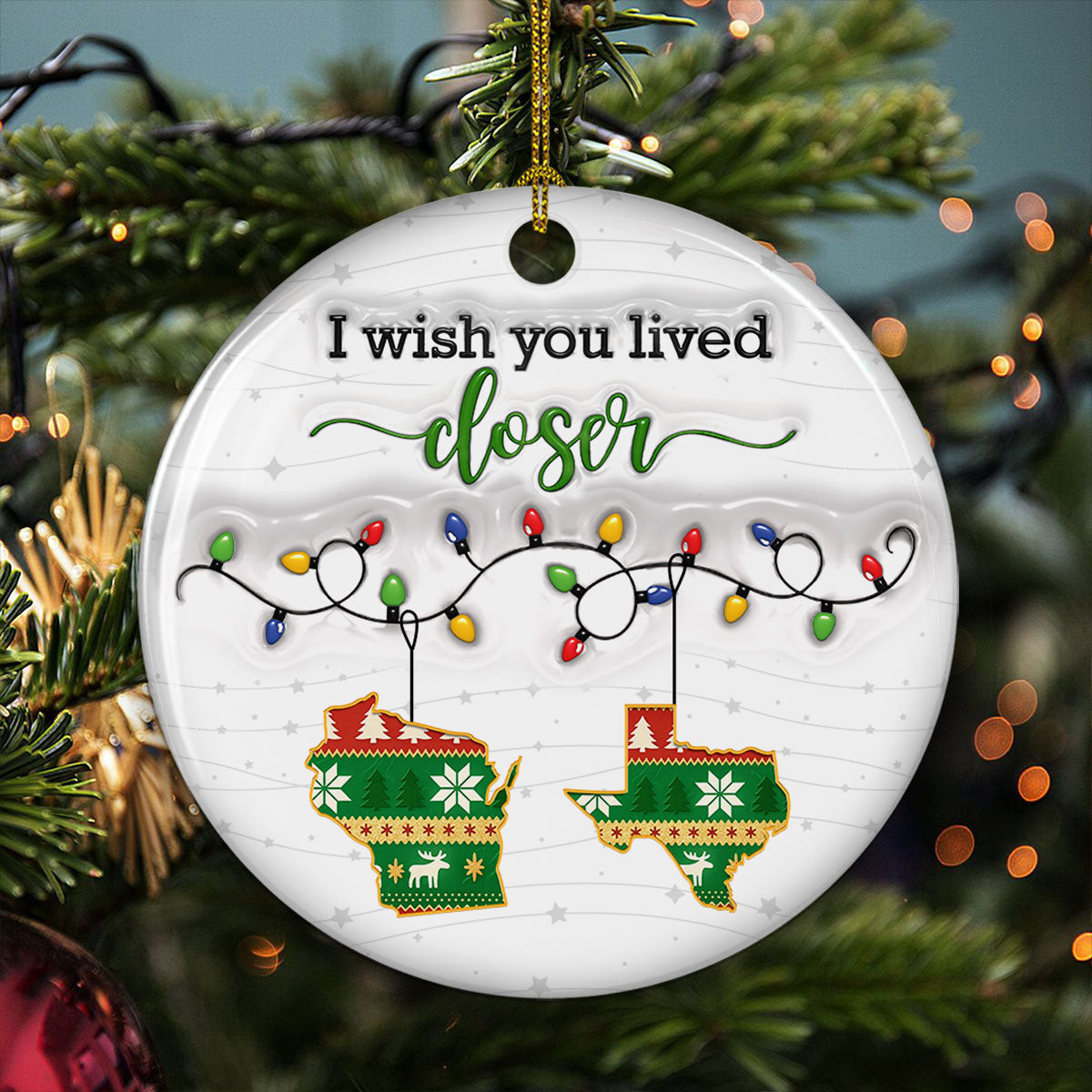 So Far From Me - Personalized Custom 3D Inflated Effect Ceramic Ornament