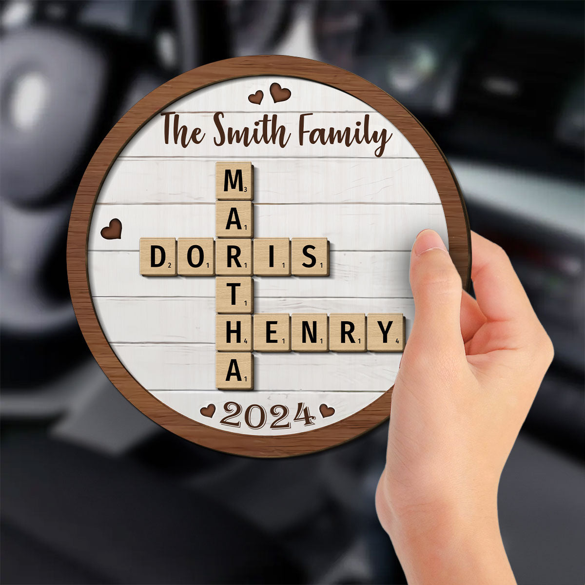 Family Crossword - Personalized Custom Car Visor Clip