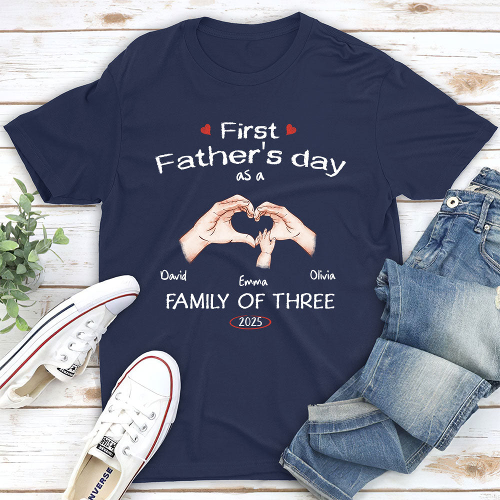 First Year As A Family Of Three - Personalized Custom Shirt