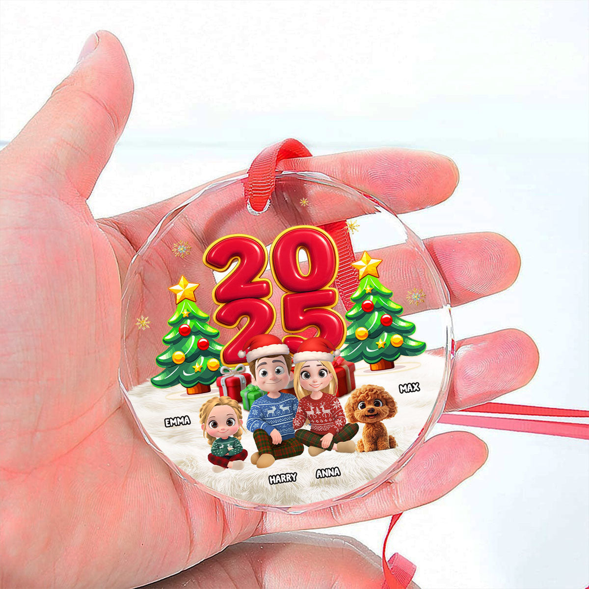 You Me And Our Kids -  Personalized Custom Glass Ornament